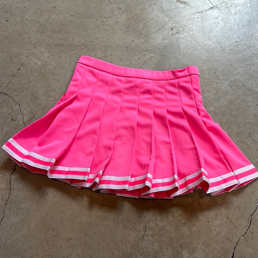 Cheer Skirt Bright Pink w/sparkle